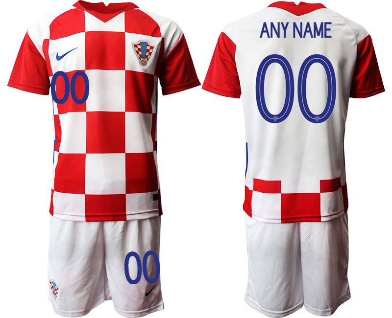 Men 2021 European Cup Croatia white home customized Soccer Jerseys